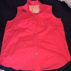 Bill Blass Pink Button Up Tank Top